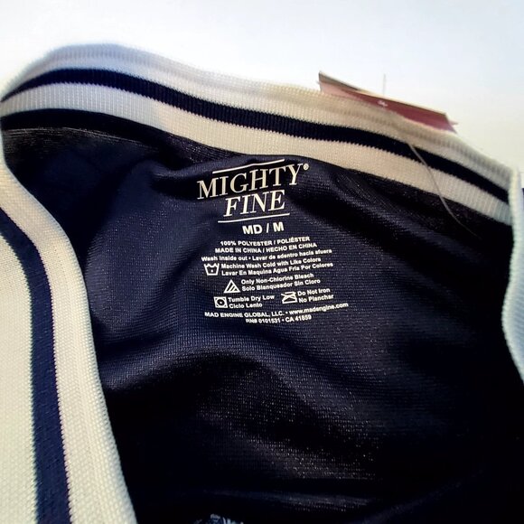 Brooklyn Navy Blue Graphic Tee Size M Polyester By Mighty Fine Ribbed collar - Picture 3 of 7
